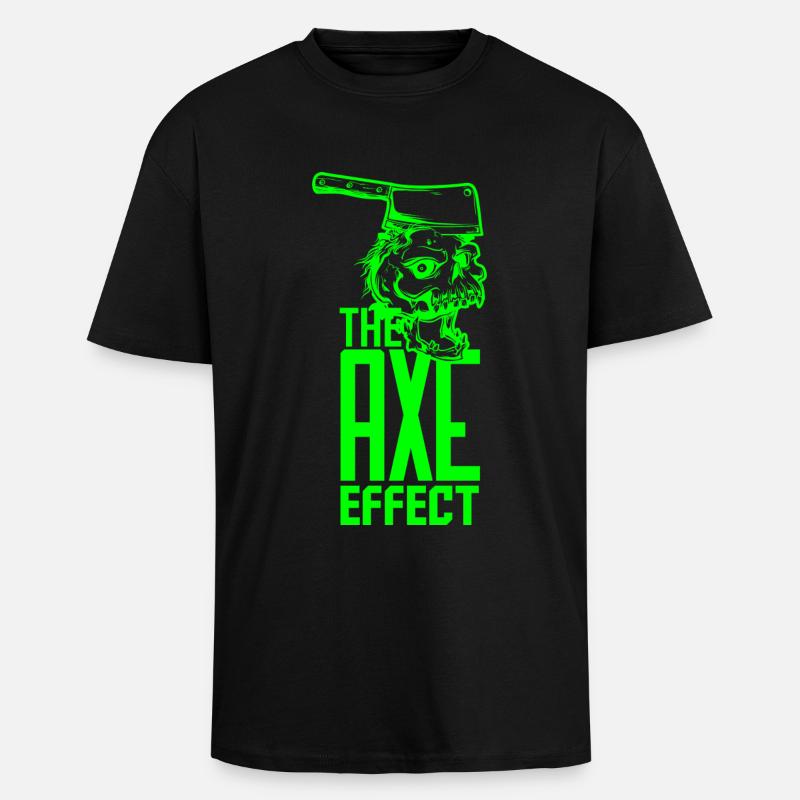 Skull mit Axt - Oversized Heavyweight Unisex T-Shirt - Schwarz