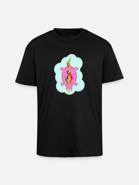 Einhorn - Oversized Heavyweight Unisex T-Shirt - Schwarz
