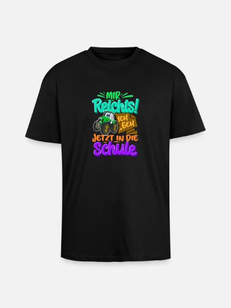 Traktor Kinder Einschulung - Oversized Heavyweight Unisex T-Shirt - Schwarz