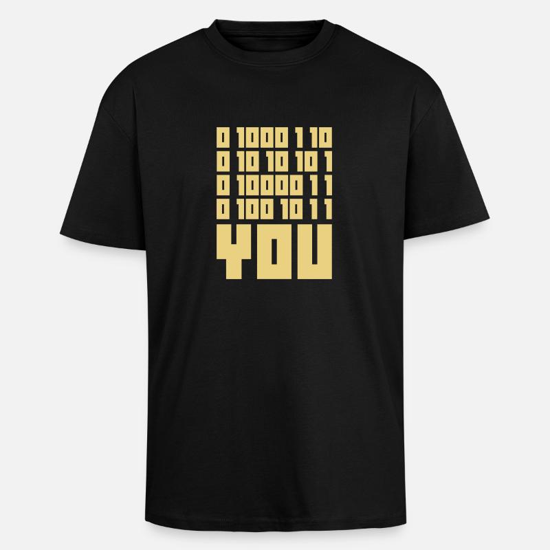 FUCK YOU - Binary code - Unisex Oversized Heavyweight T-shirt - black