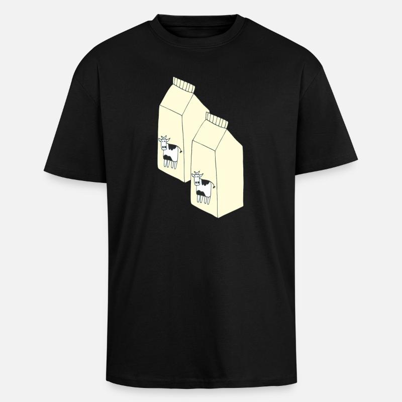 tetrapack milch - Oversized Heavyweight Unisex T-Shirt - Schwarz