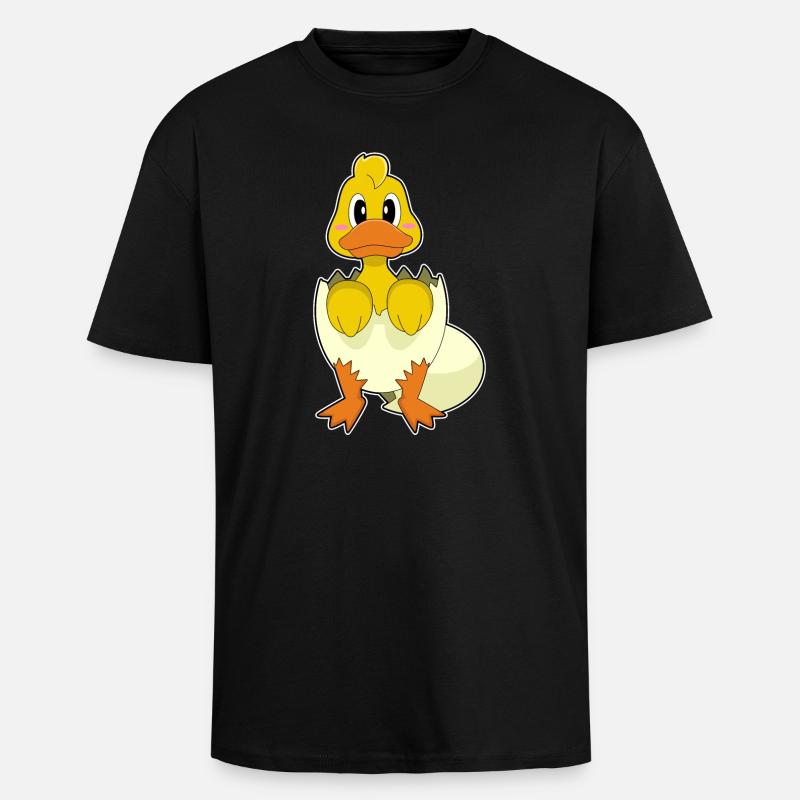 Duck Eggshell - Unisex Oversized Heavyweight T-shirt - black
