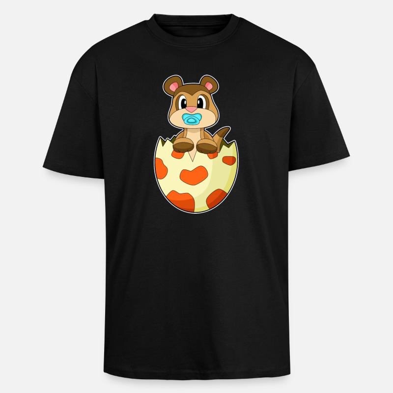 Erdmännchen Schnuller - Oversized Heavyweight Unisex T-Shirt - Schwarz
