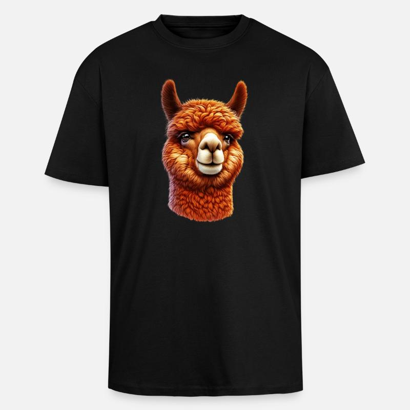 Alpaca - Unisex Oversized Heavyweight T-shirt - black