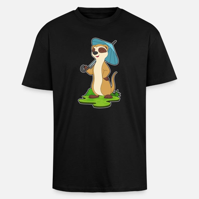 Parapluie Suricate - T-shirt unisexe oversize épais - noir