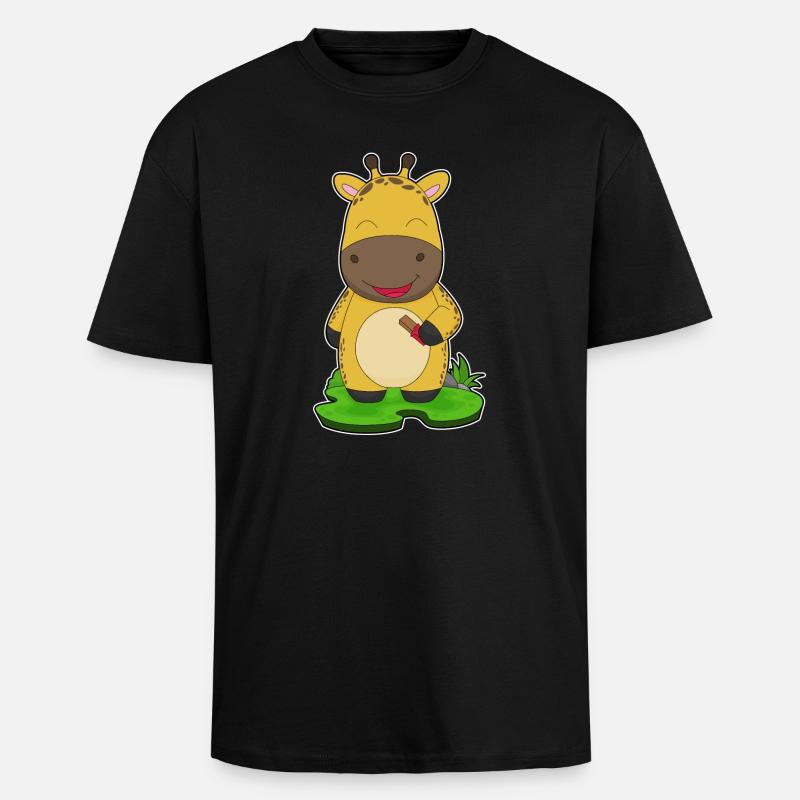 Barre de chocolat Girafe - T-shirt unisexe oversize épais - noir