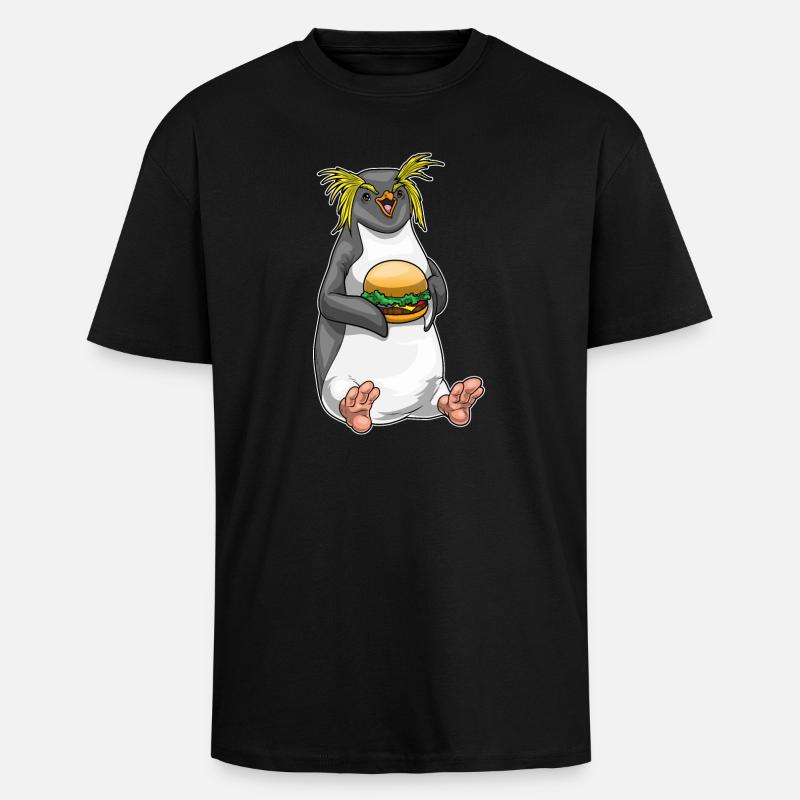 Cheeseburger pingouin - T-shirt unisexe oversize épais - noir