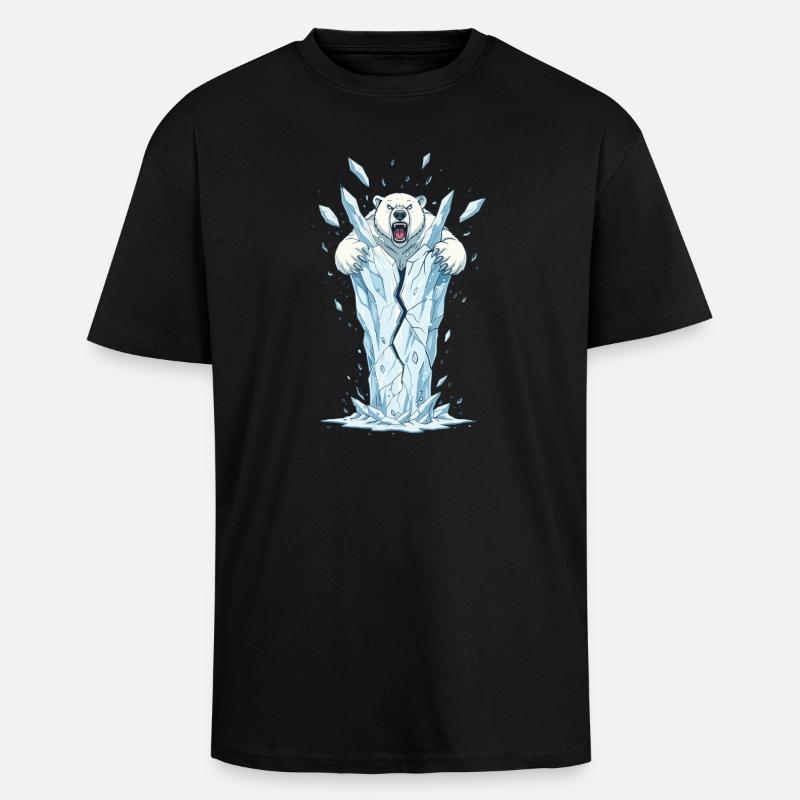 Eisbär bricht Eisblock - Unisex Oversized Heavyweight T-shirt - black