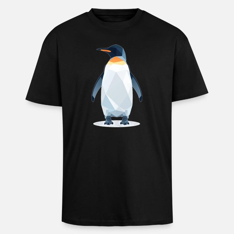 Pinguin Style - Oversized Heavyweight Unisex T-Shirt - Schwarz