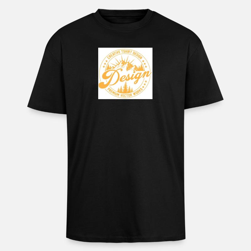 Berglandschaft Script Design - Oversized Heavyweight Unisex T-Shirt - Schwarz
