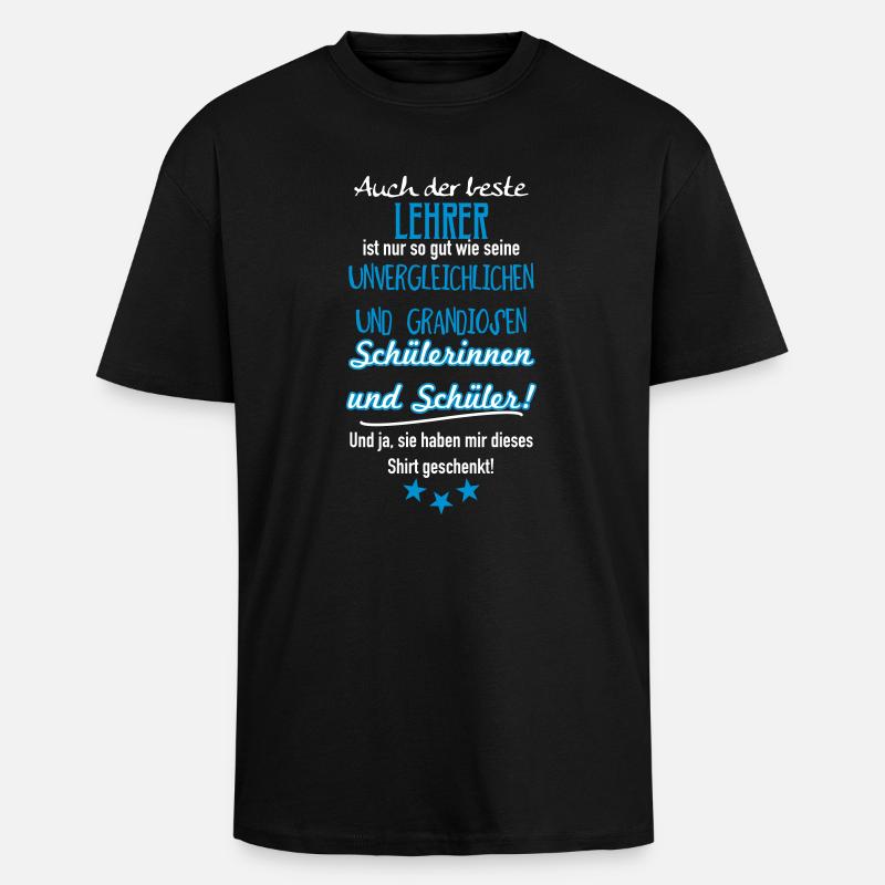 Bester Lehrer Shirt - Oversized Heavyweight Unisex T-Shirt - Schwarz