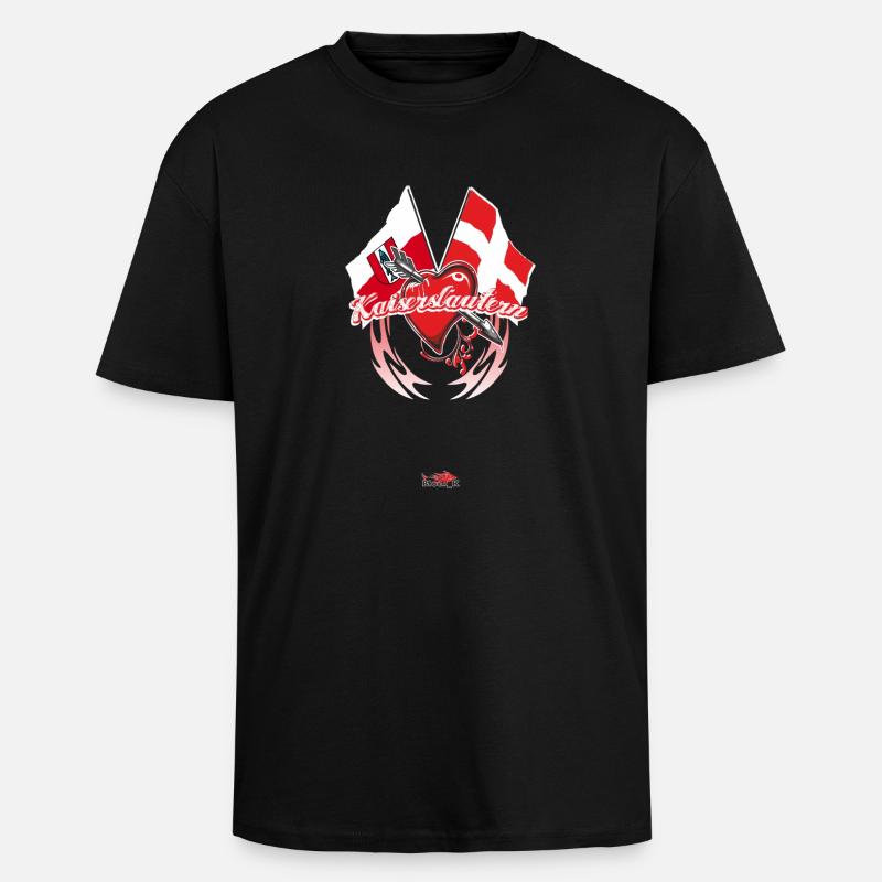 Kaiserlautern - montrer le drapeau - T-shirt unisexe oversize épais - noir