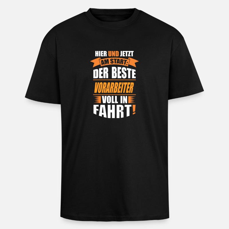 VORARBEITER - Oversized Heavyweight Unisex T-Shirt - Schwarz