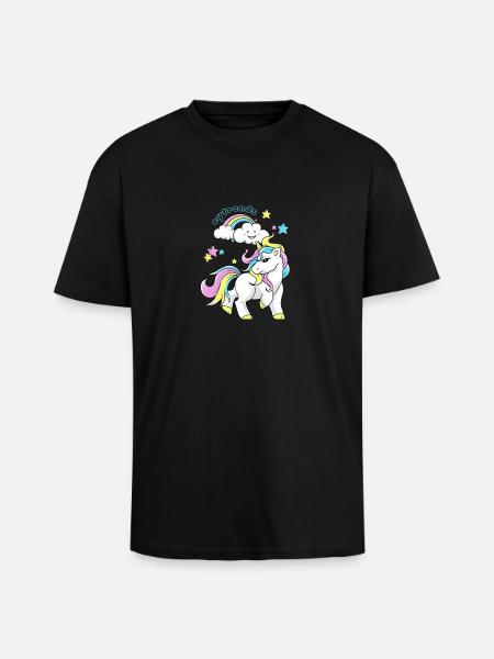 Unicorn - Oversized Heavyweight Unisex T-Shirt - Schwarz