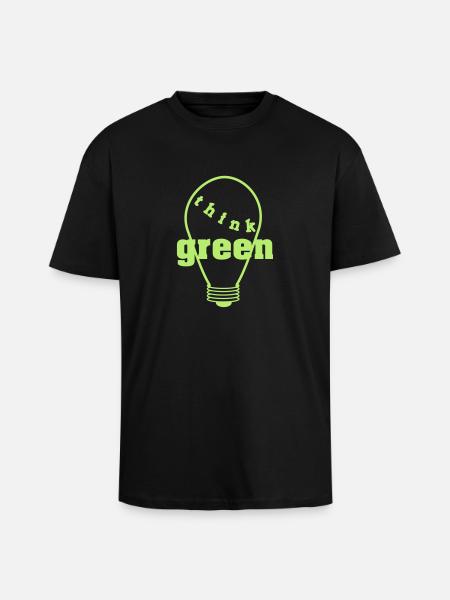 Think Green! - Unisex Oversized Heavyweight T-shirt - black