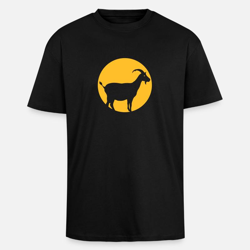 Chèvre dans la Lune - T-shirt unisexe oversize épais - noir