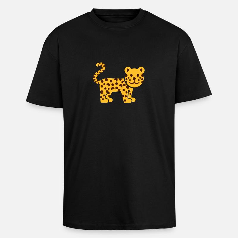 Leopard - T-shirt unisexe oversize épais - noir
