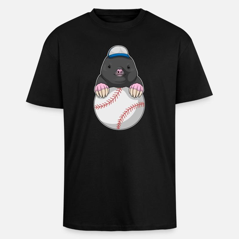 Mole Baseball - Unisex Oversized Heavyweight T-shirt - black