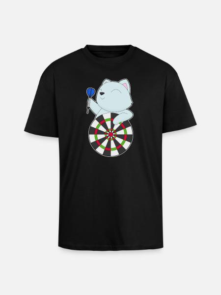 Cible de fléchettes pour chat - T-shirt unisexe oversize épais - noir