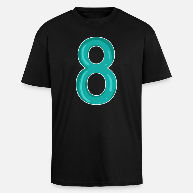 8 - T-shirt unisexe oversize épais - noir