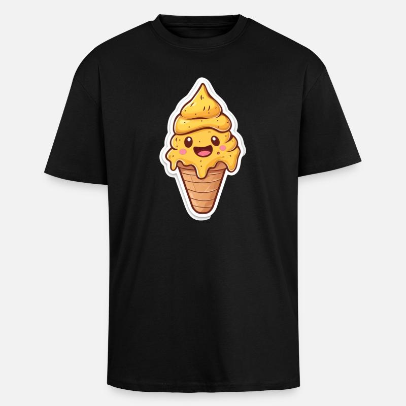 Eiscreme Eis - Oversized Heavyweight Unisex T-Shirt - Schwarz