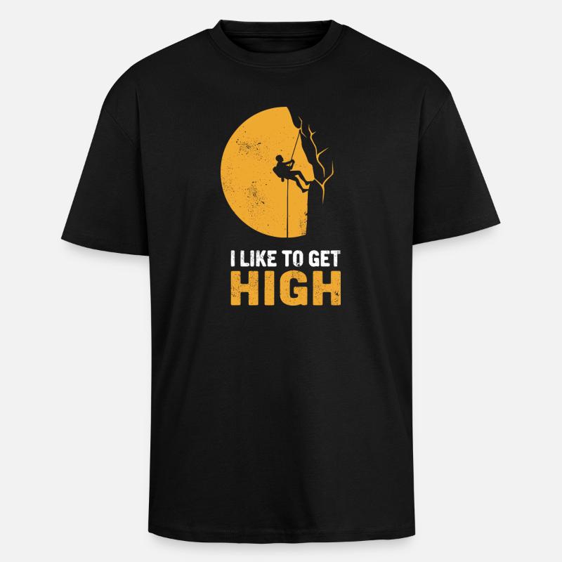 Mondschein-Kletterer Silhouette - Oversized Heavyweight Unisex T-Shirt - Schwarz