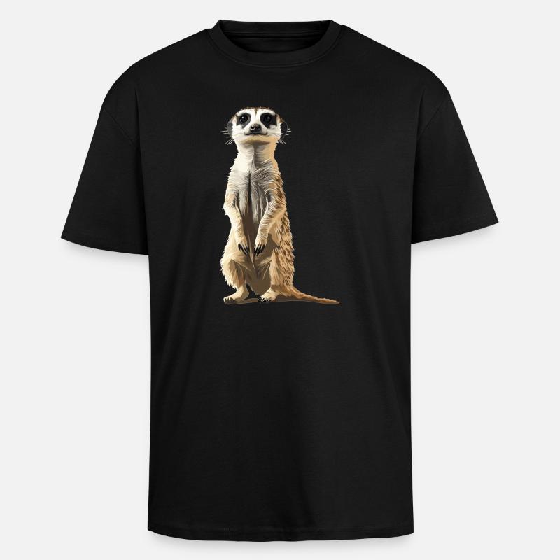 Meerkat Erdmännchen - Oversized Heavyweight Unisex T-Shirt - Schwarz