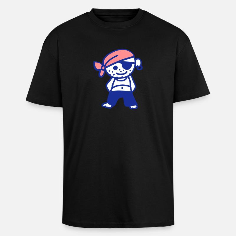 Pirate - T-shirt unisexe oversize épais - noir