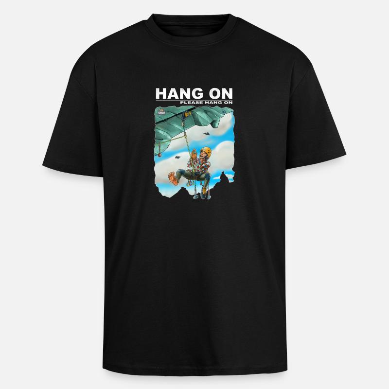 Hängen Sie ein bitte hängen - Oversized Heavyweight Unisex T-Shirt - Schwarz