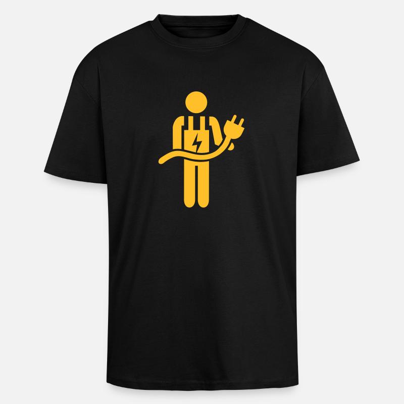 Elektriker - Oversized Heavyweight Unisex T-Shirt - Schwarz