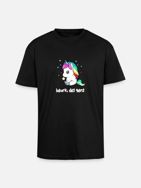 Beurk des gens - T-shirt unisexe oversize épais - noir