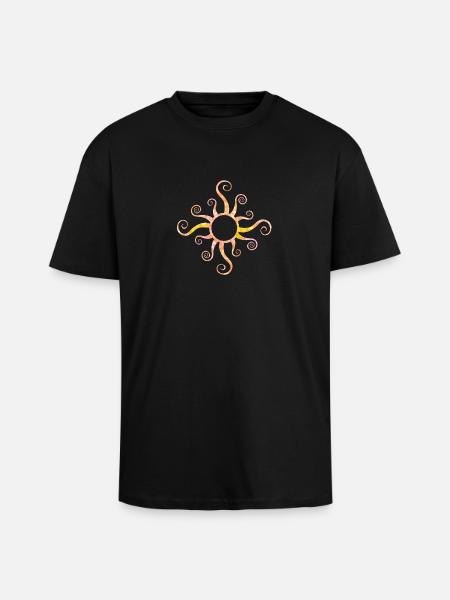 Sun - Unisex Oversized Heavyweight T-shirt - black