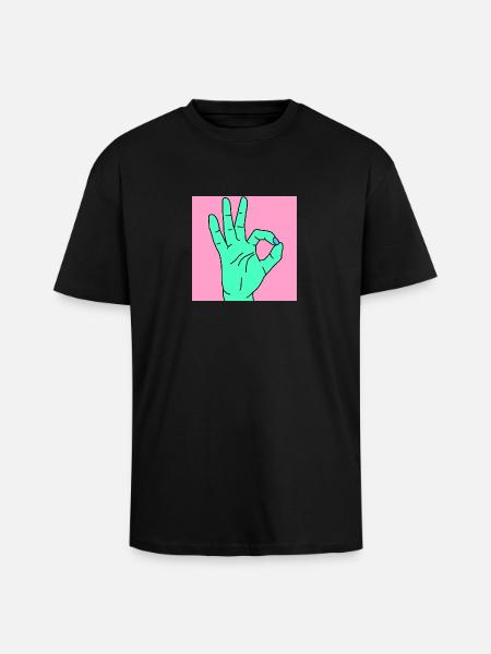 ok rose - T-shirt unisexe oversize épais - noir