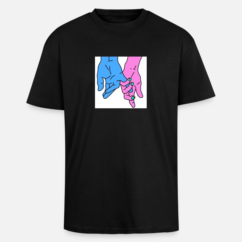 hands rosa - Oversized Heavyweight Unisex T-Shirt - Schwarz