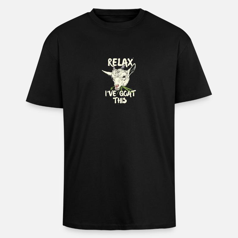 Relax i’ve goat this - T-shirt unisexe oversize épais - noir