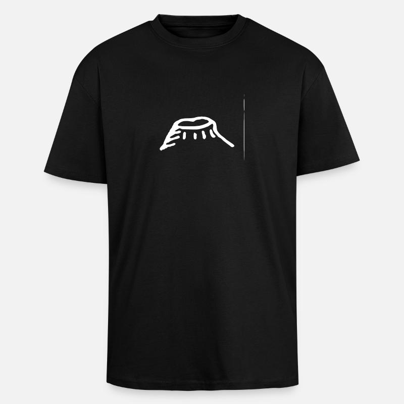 Mountain. (White) - Unisex Oversized Heavyweight T-shirt - black