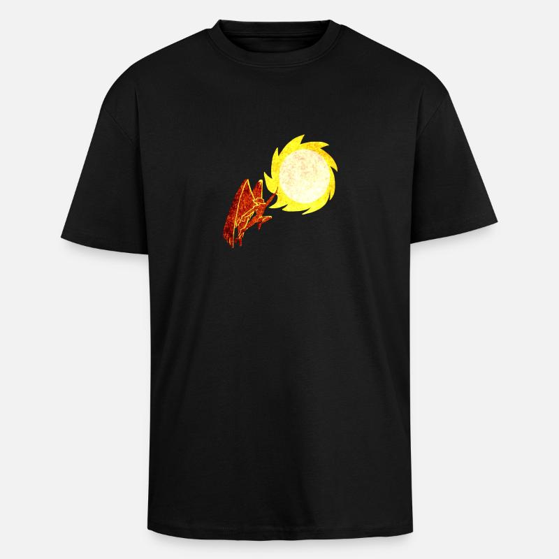 Icarus2 - Oversized Heavyweight Unisex T-Shirt - Schwarz