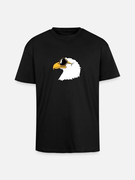 Eagle sunglasses cool bird funny - Unisex Oversized Heavyweight T-shirt - black