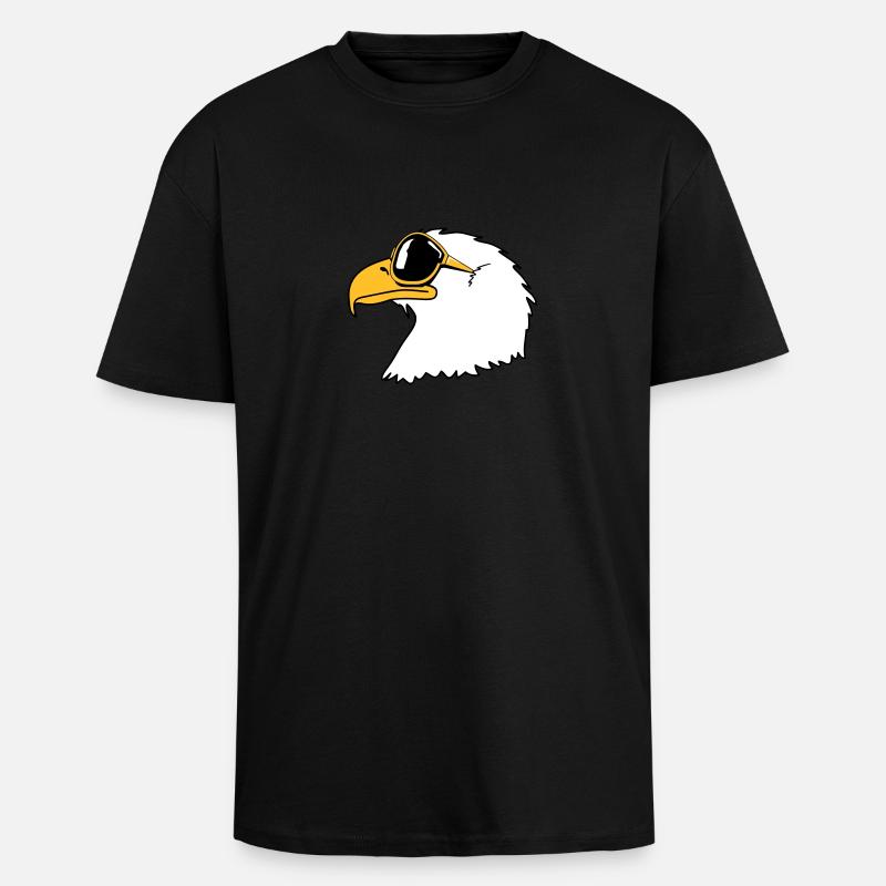 Eagle sunglasses cool bird funny - Unisex Oversized Heavyweight T-shirt - black