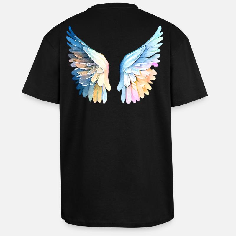 Ailes d'Ange Pastel Angelwings - T-shirt unisexe oversize épais - noir