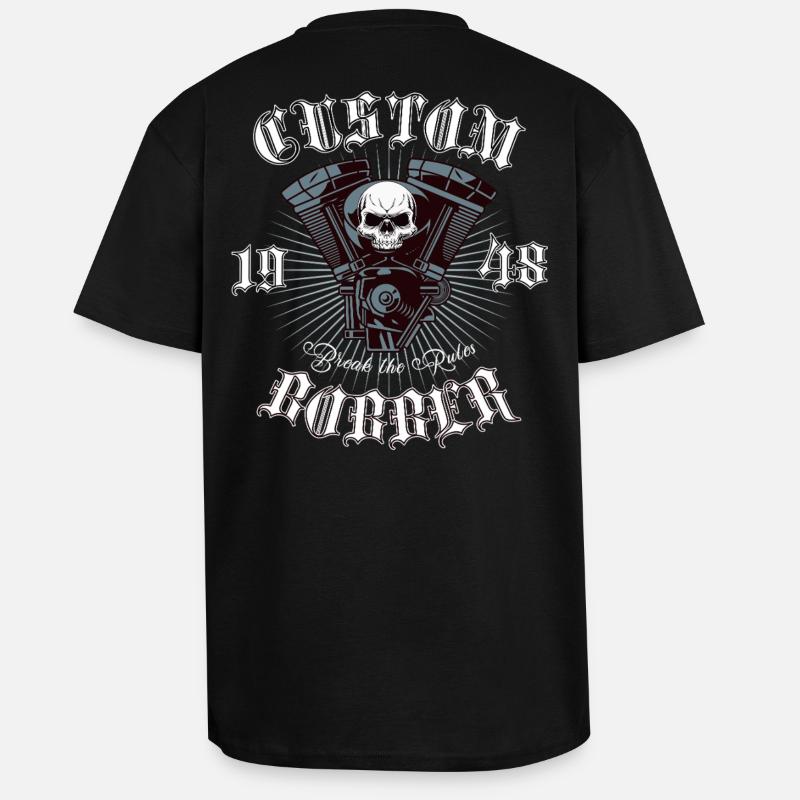 Bobber Chopper Motorrad Design - Oversized Heavyweight Unisex T-Shirt - Schwarz