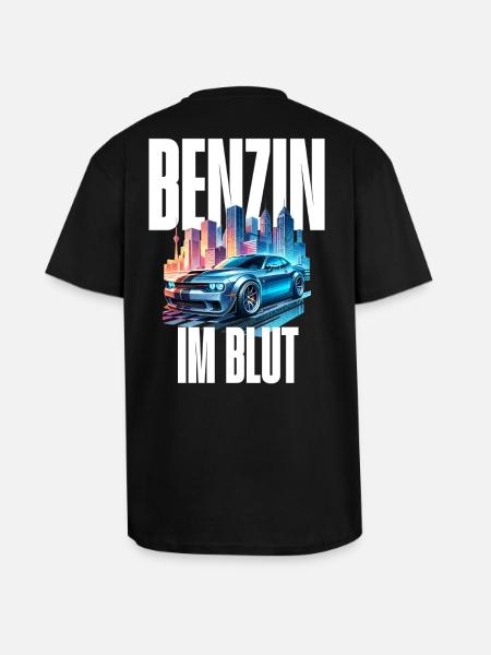 Benzin im Blut Neon - Oversized Heavyweight Unisex T-Shirt - Schwarz