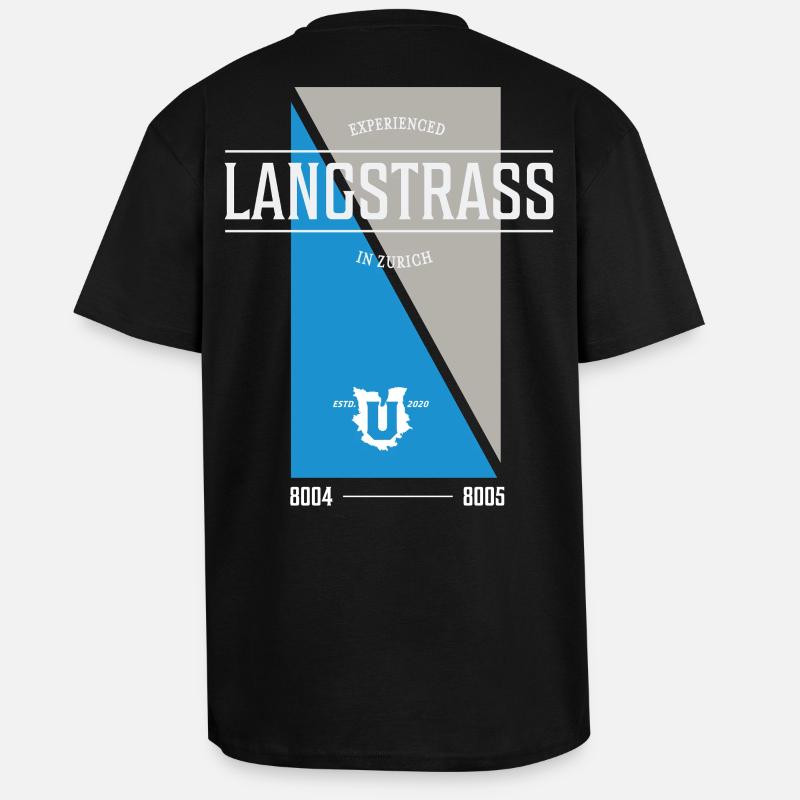 Édition Langstrass - T-shirt unisexe oversize épais - noir