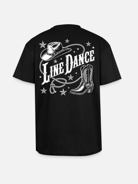 Line Dance Cowboy Flair - Oversized Heavyweight Unisex T-Shirt - Schwarz