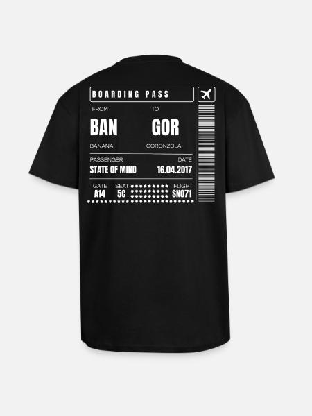 Minimalistische Reise-Bordkarte - Oversized Heavyweight Unisex T-Shirt - Schwarz