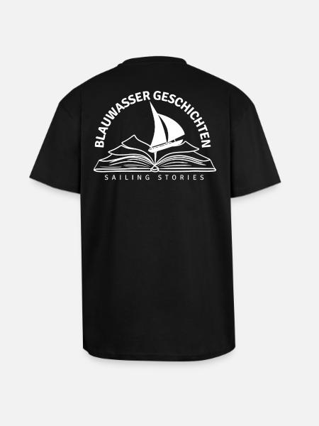 Blue Water Stories Logo - Unisex Oversized Heavyweight T-shirt - black