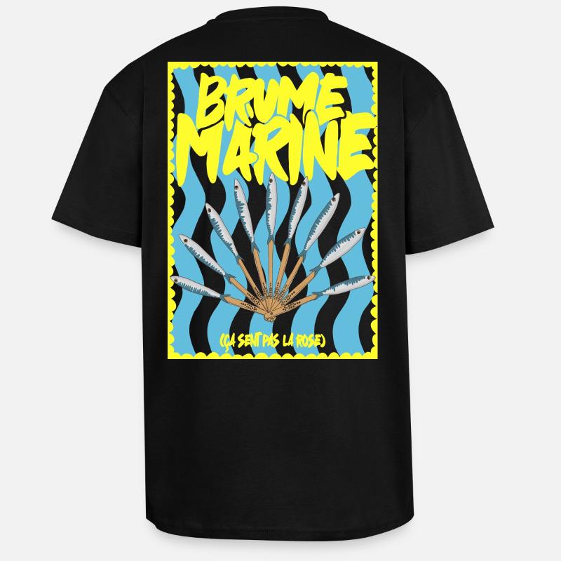 Meeresnebel und Sardinenfächer - Oversized Heavyweight Unisex T-Shirt - Schwarz