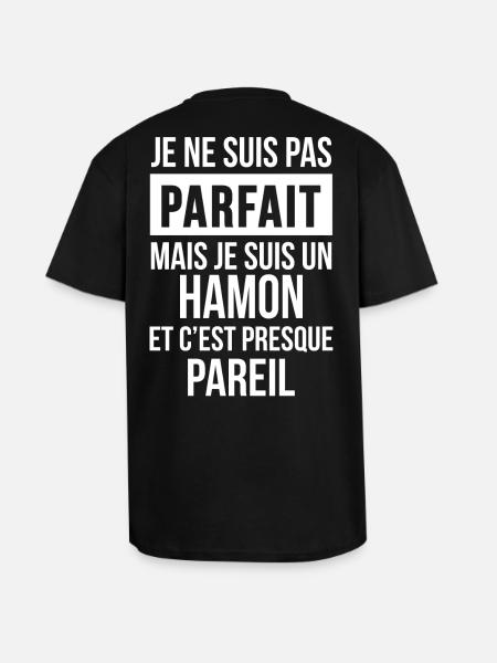 Nom de Famille - HAMON - T-shirt unisexe oversize épais - noir