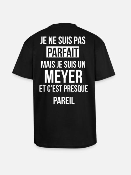 Nom de Famille - MEYER - T-shirt unisexe oversize épais - noir