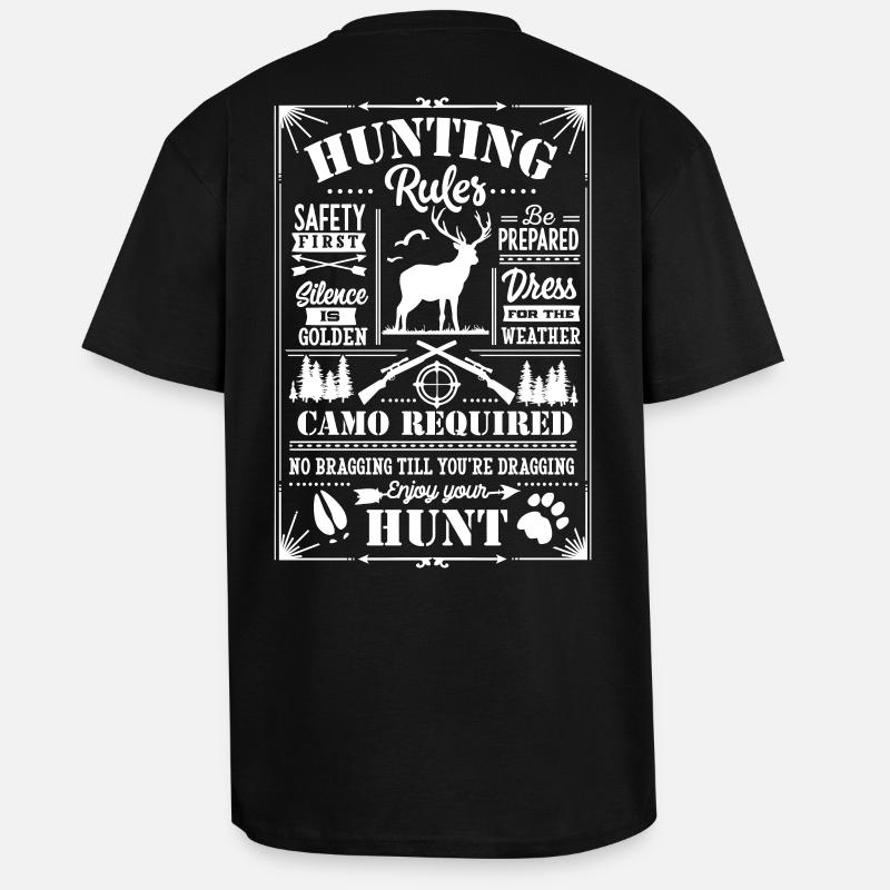 Hunting rules white - Oversized Heavyweight Unisex T-Shirt - Schwarz